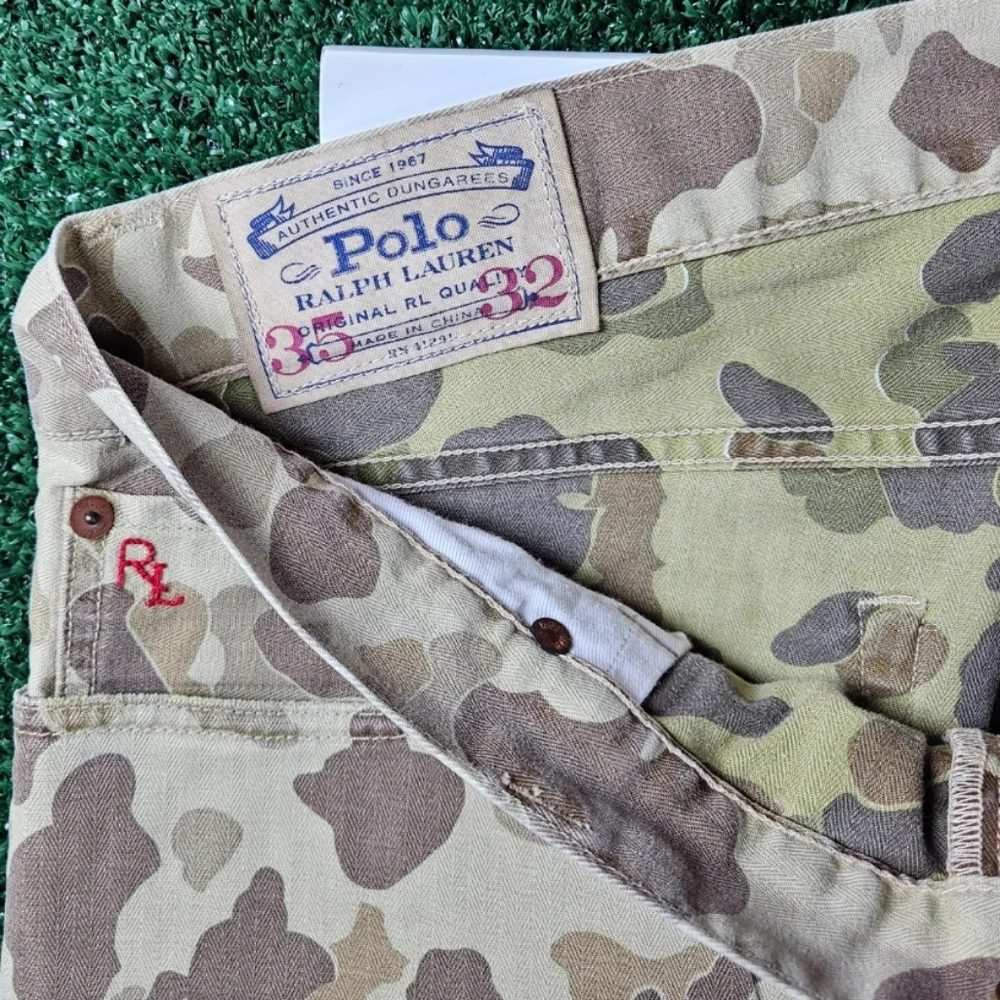 Vintage Polo Ralph Lauren Sullivan Slim Camo Denim Pants / Mens Size 35/32 - Picture 10 of 12